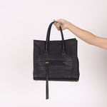 Celine Croc Embossed Medium Phantom Luggage - FashioNica