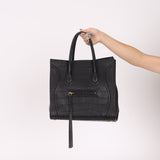 Celine Croc Embossed Medium Phantom Luggage - FashioNica