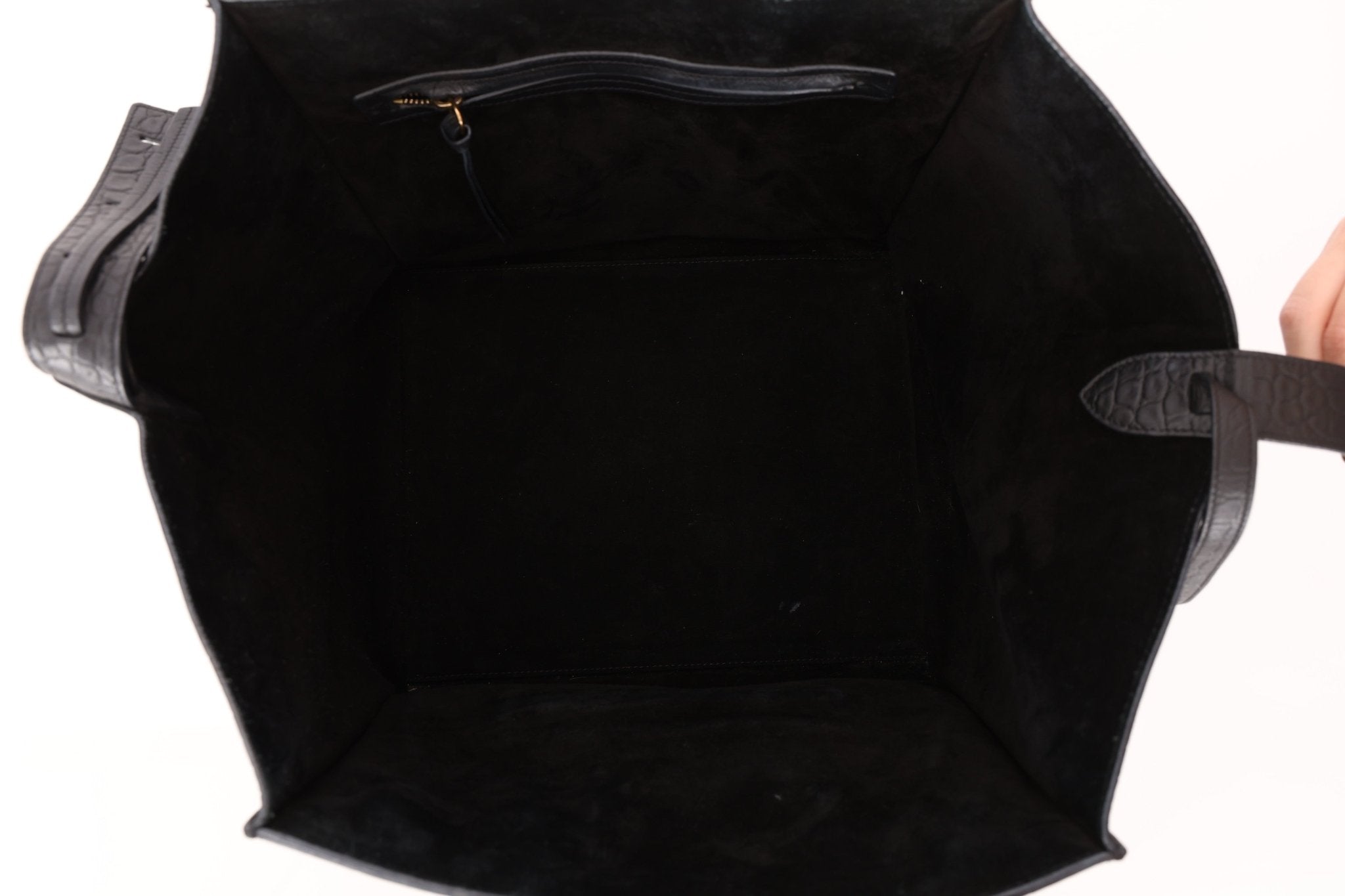 Celine Croc Embossed Medium Phantom Luggage - FashioNica