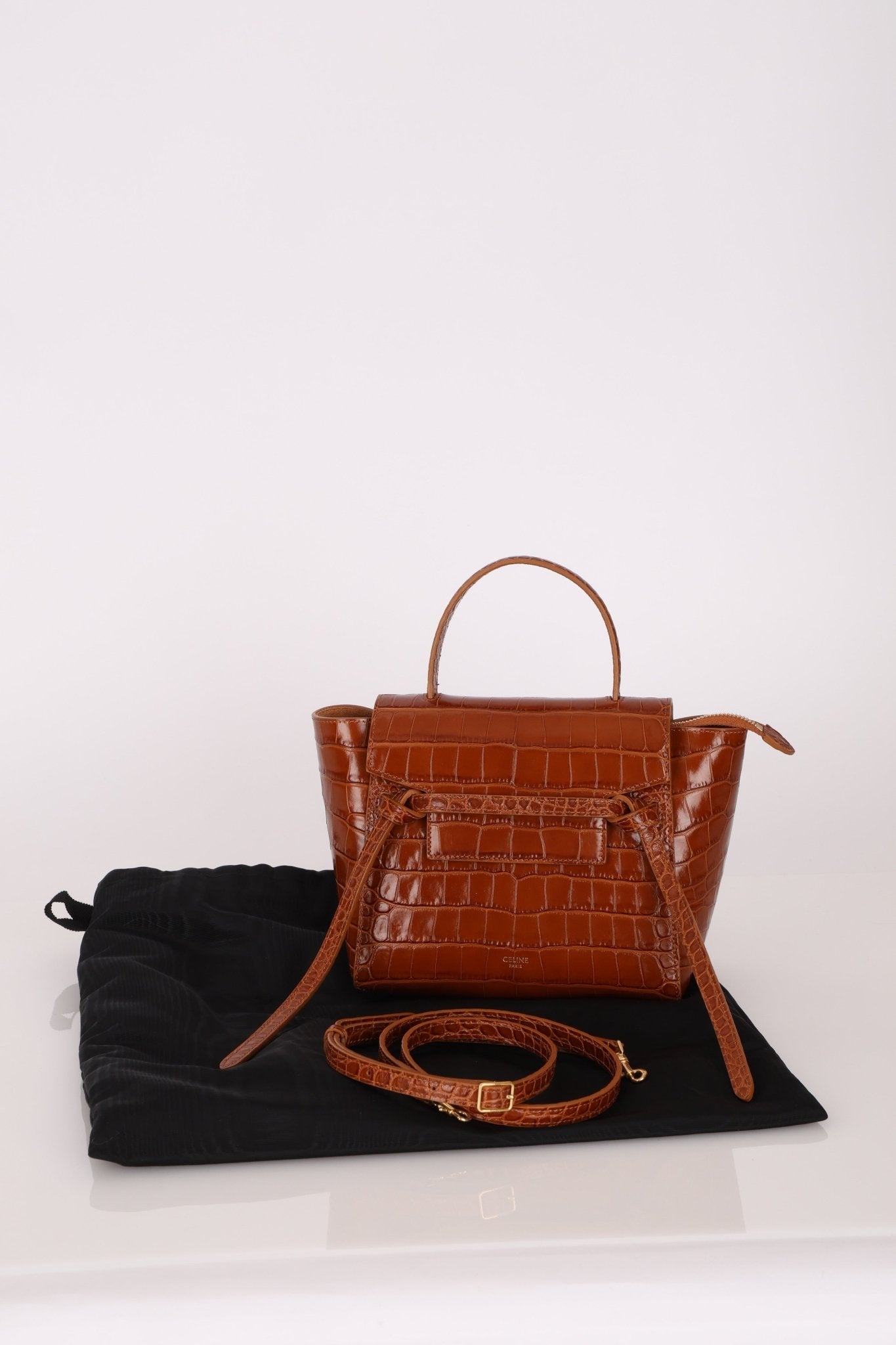 Celine Croc Embossed Nano Belt Bag - FashioNica