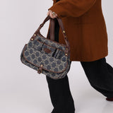 Celine Denim Triomphe Front Pocket Shoulder Bag - FashioNica