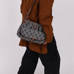 Celine Denim Triomphe Front Pocket Shoulder Bag - FashioNica