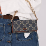 Celine Denim Triomphe Kisslock Wallet - FashioNica