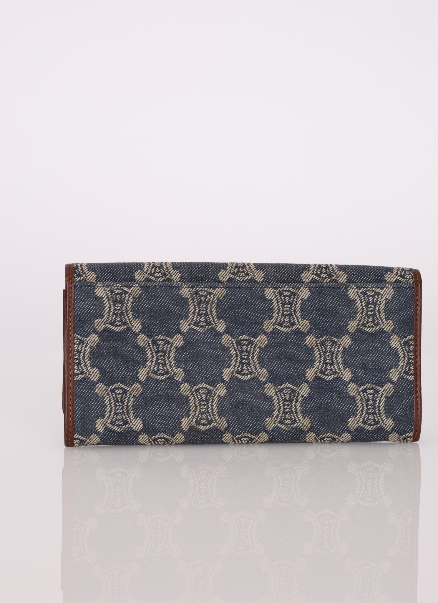 Celine Denim Triomphe Kisslock Wallet - FashioNica