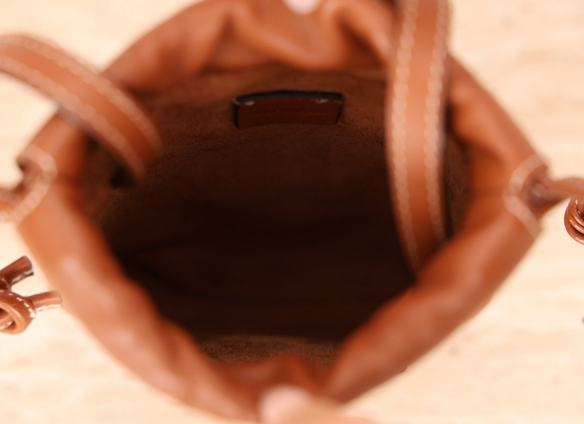 Celine Drawstring Triomphe Leather Pouch Crossbody - FashioNica