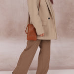 Celine Drawstring Triomphe Leather Pouch Crossbody - FashioNica