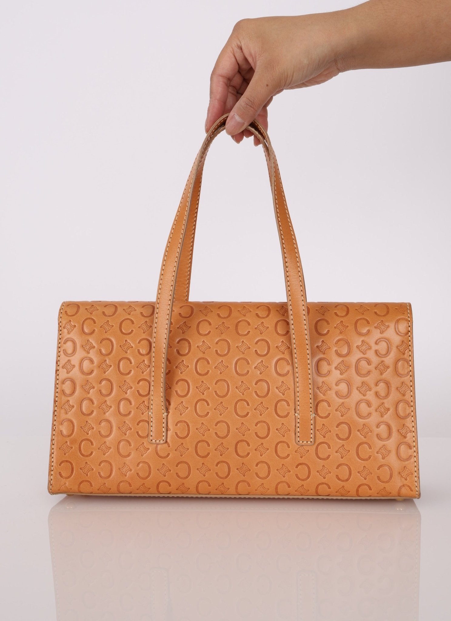 Celine Embossed Triomphe Monogram Shoulder Bag - FashioNica