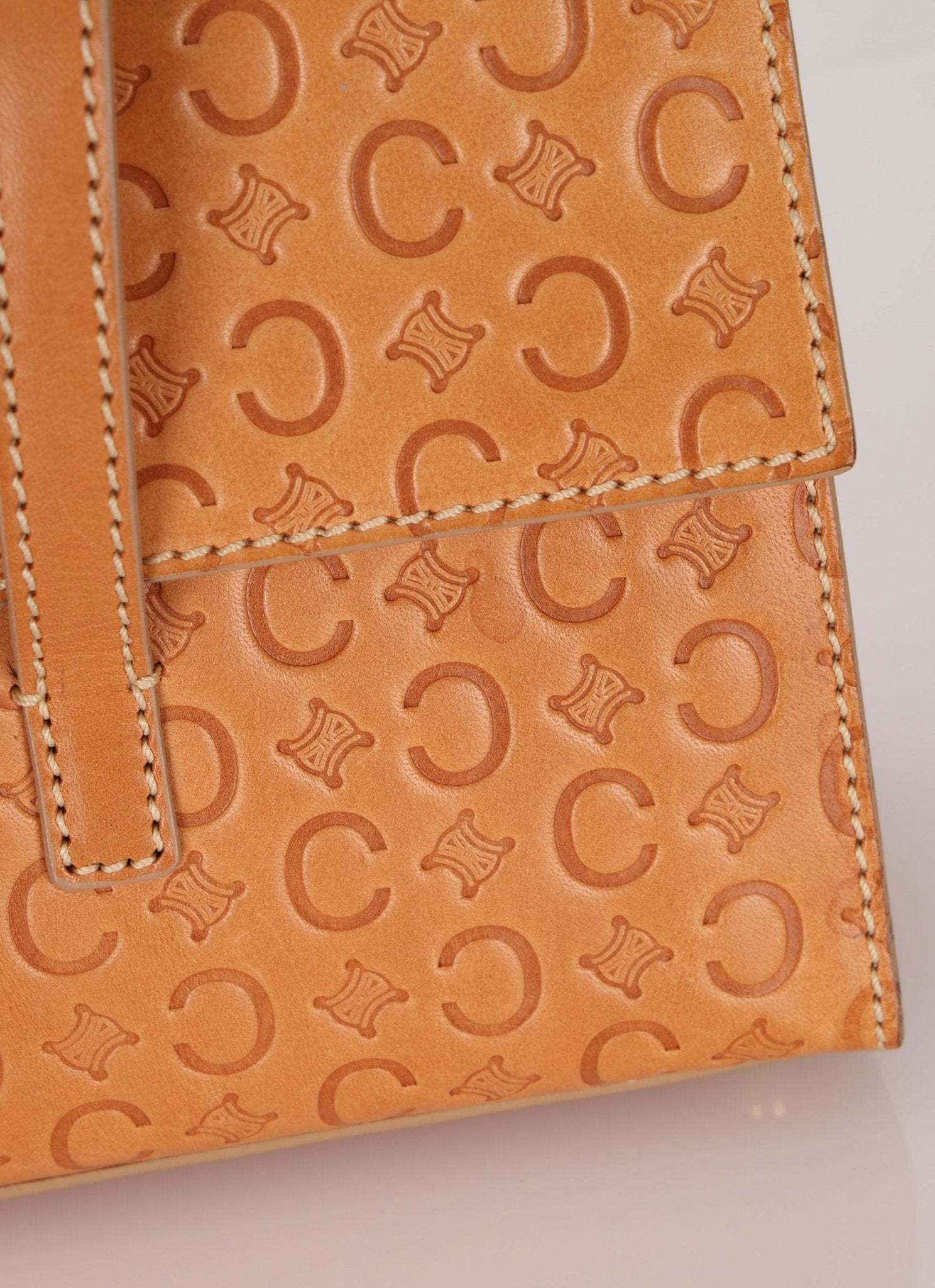 Celine Embossed Triomphe Monogram Shoulder Bag - FashioNica