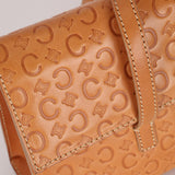 Celine Embossed Triomphe Monogram Shoulder Bag - FashioNica