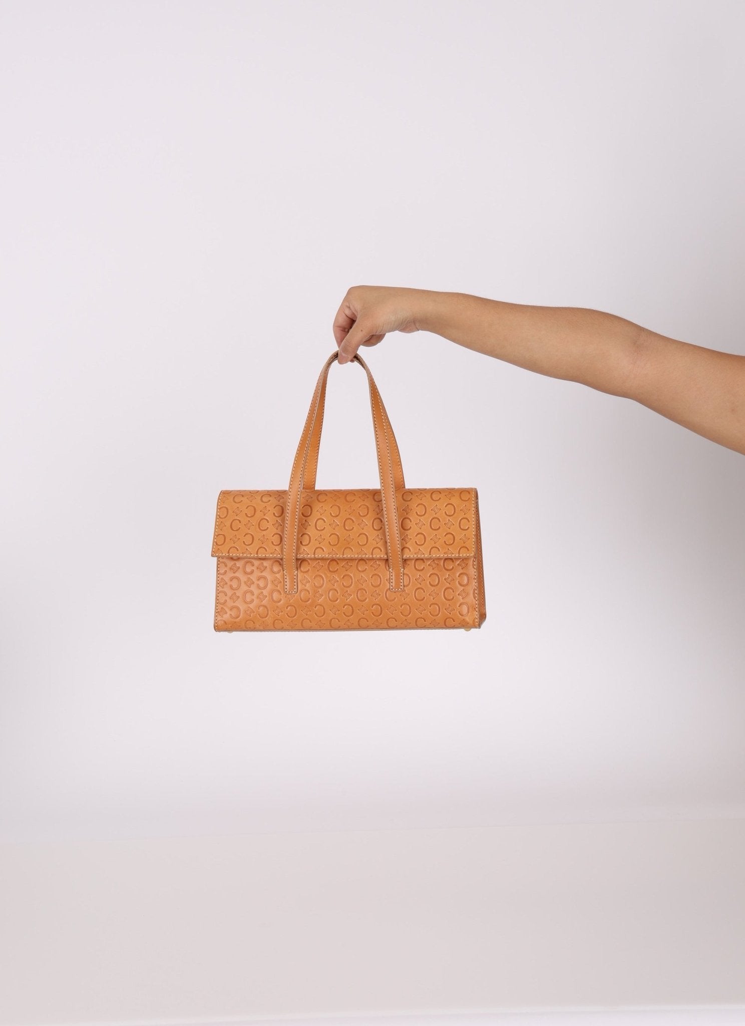 Celine Embossed Triomphe Monogram Shoulder Bag - FashioNica