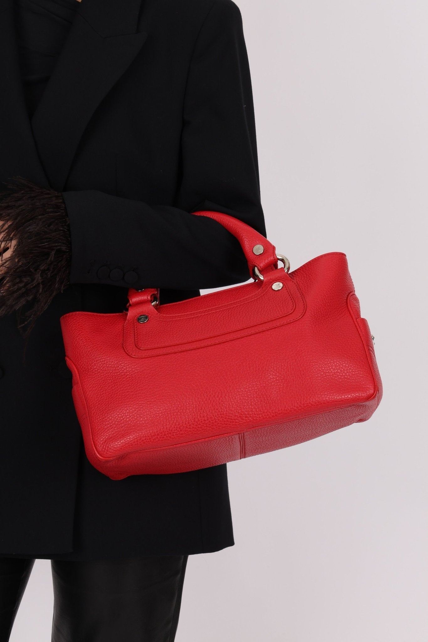 Celine Leather Red Boogie Tote - FashioNica