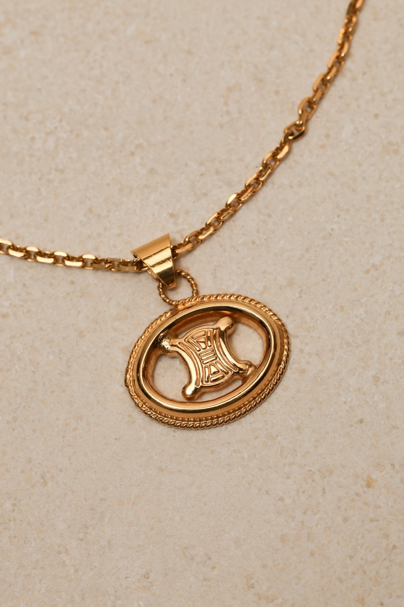 Celine Macadam Oval Pendant Necklace - FashioNica