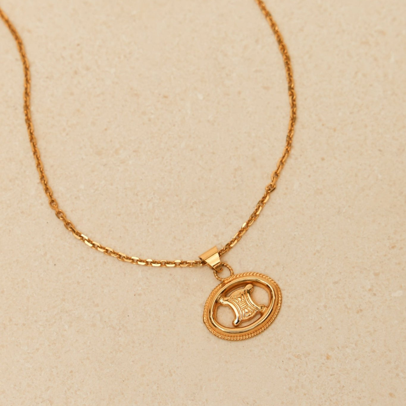 Celine Macadam Oval Pendant Necklace - FashioNica