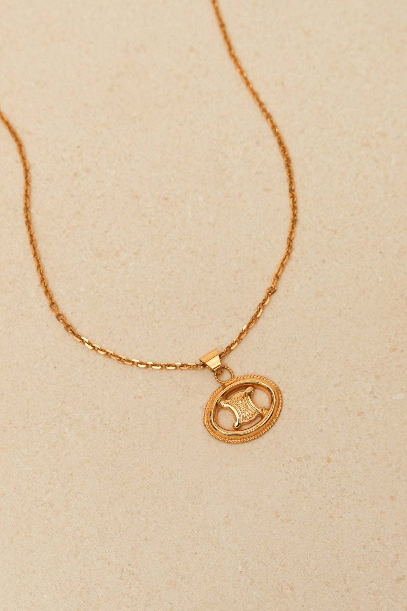 Celine Macadam Oval Pendant Necklace - FashioNica