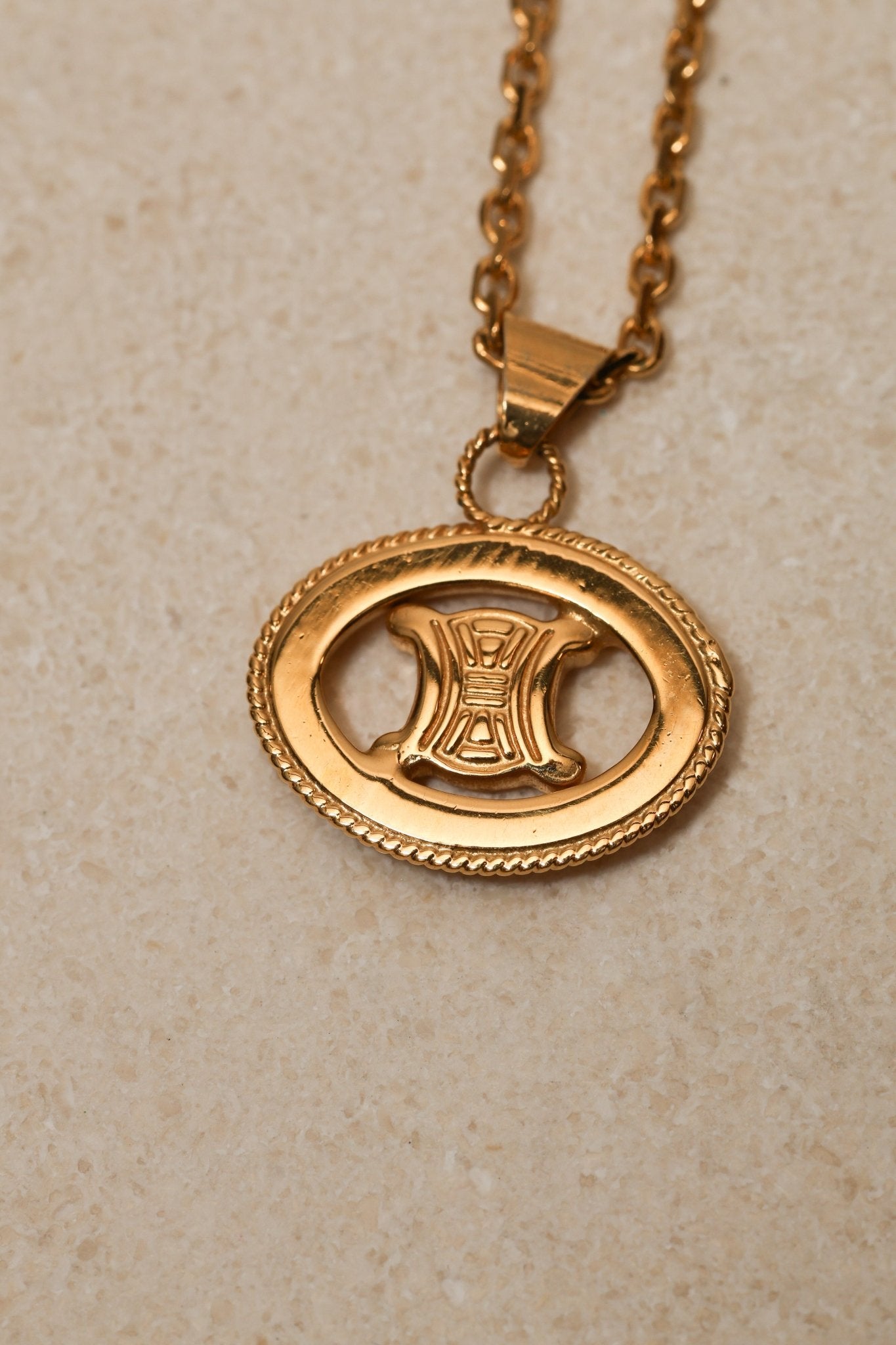 Celine Macadam Oval Pendant Necklace - FashioNica