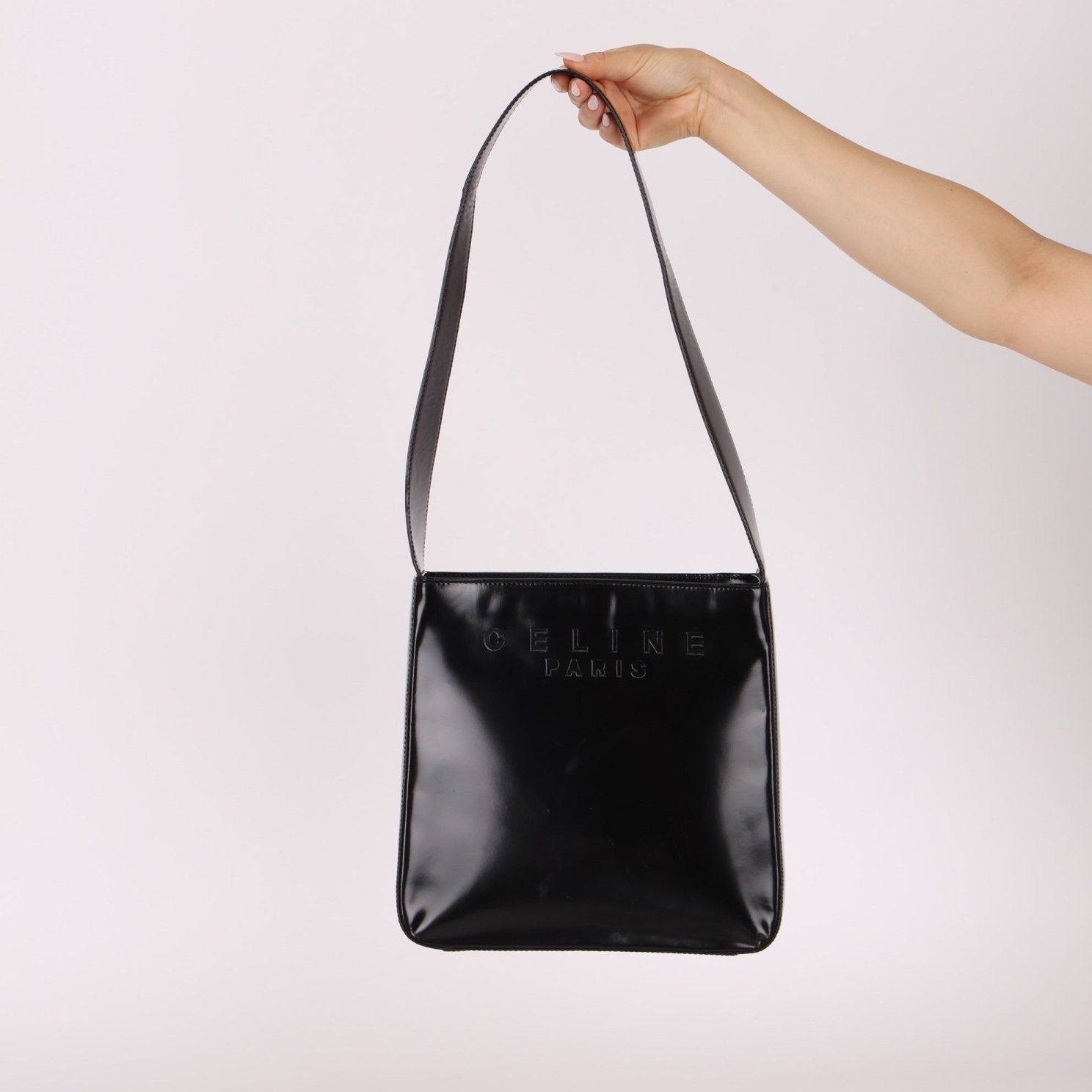 Celine Patent Logo Shoulder Bag - FashioNica