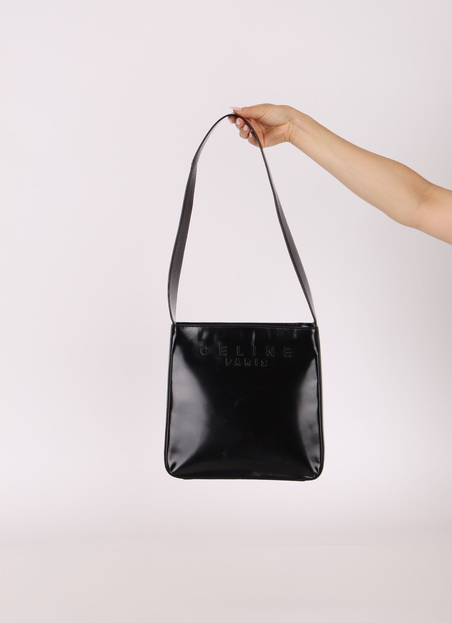 Celine Patent Logo Shoulder Bag - FashioNica