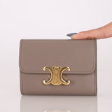 Celine Pebble Triomphe Compact Short Wallet W/ Coin Pouch - FashioNica
