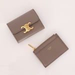 Celine Pebble Triomphe Compact Short Wallet W/ Coin Pouch - FashioNica