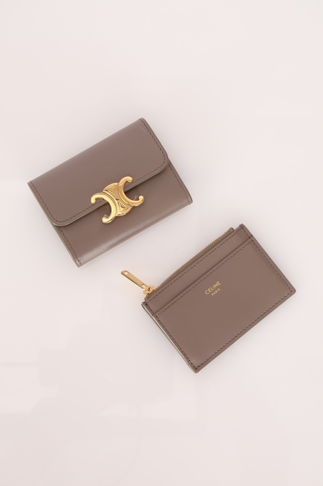 Celine Pebble Triomphe Compact Short Wallet W/ Coin Pouch - FashioNica