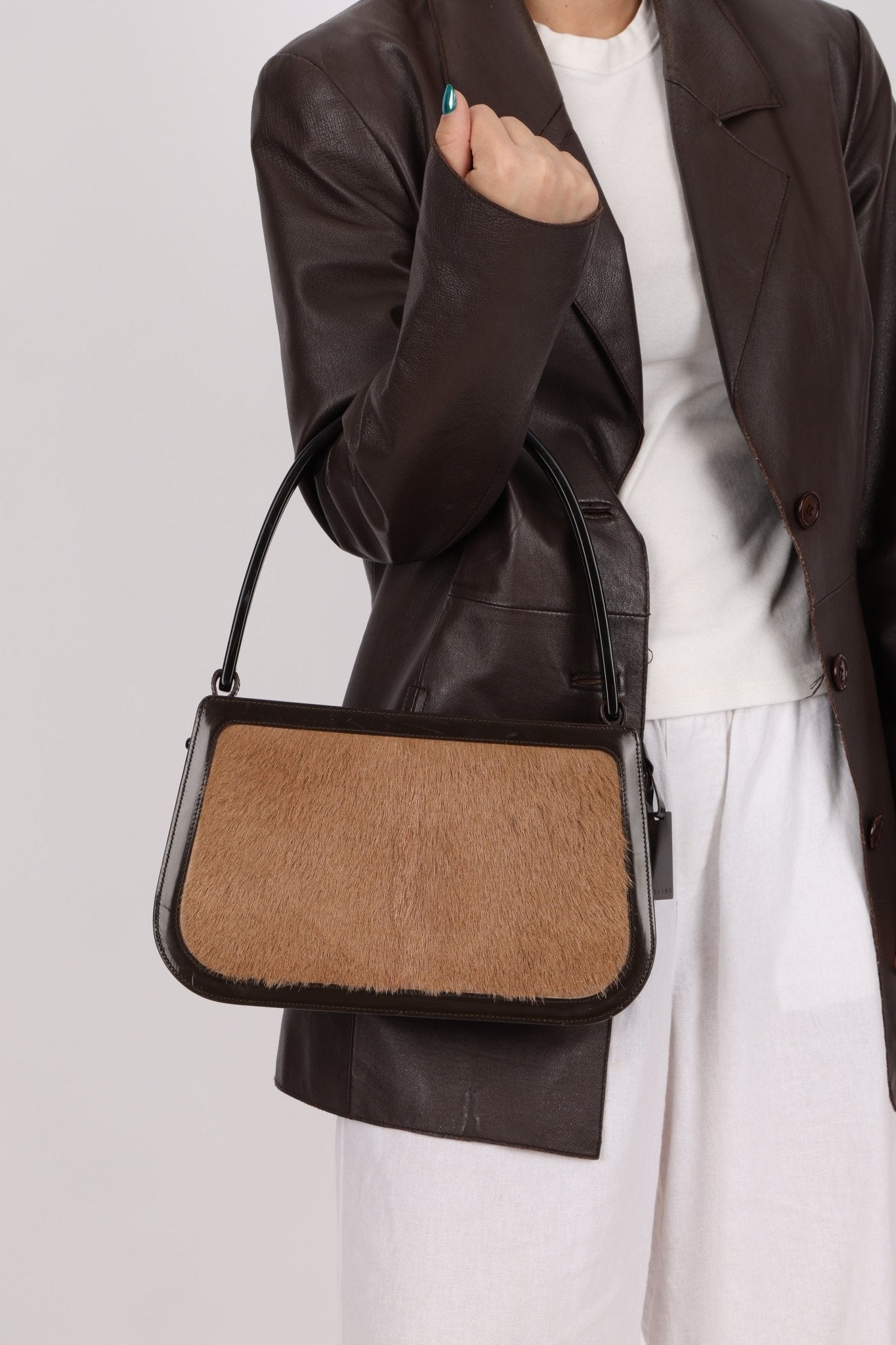 Celine Ponyhair Patent Trimmed Donna Bag - FashioNica