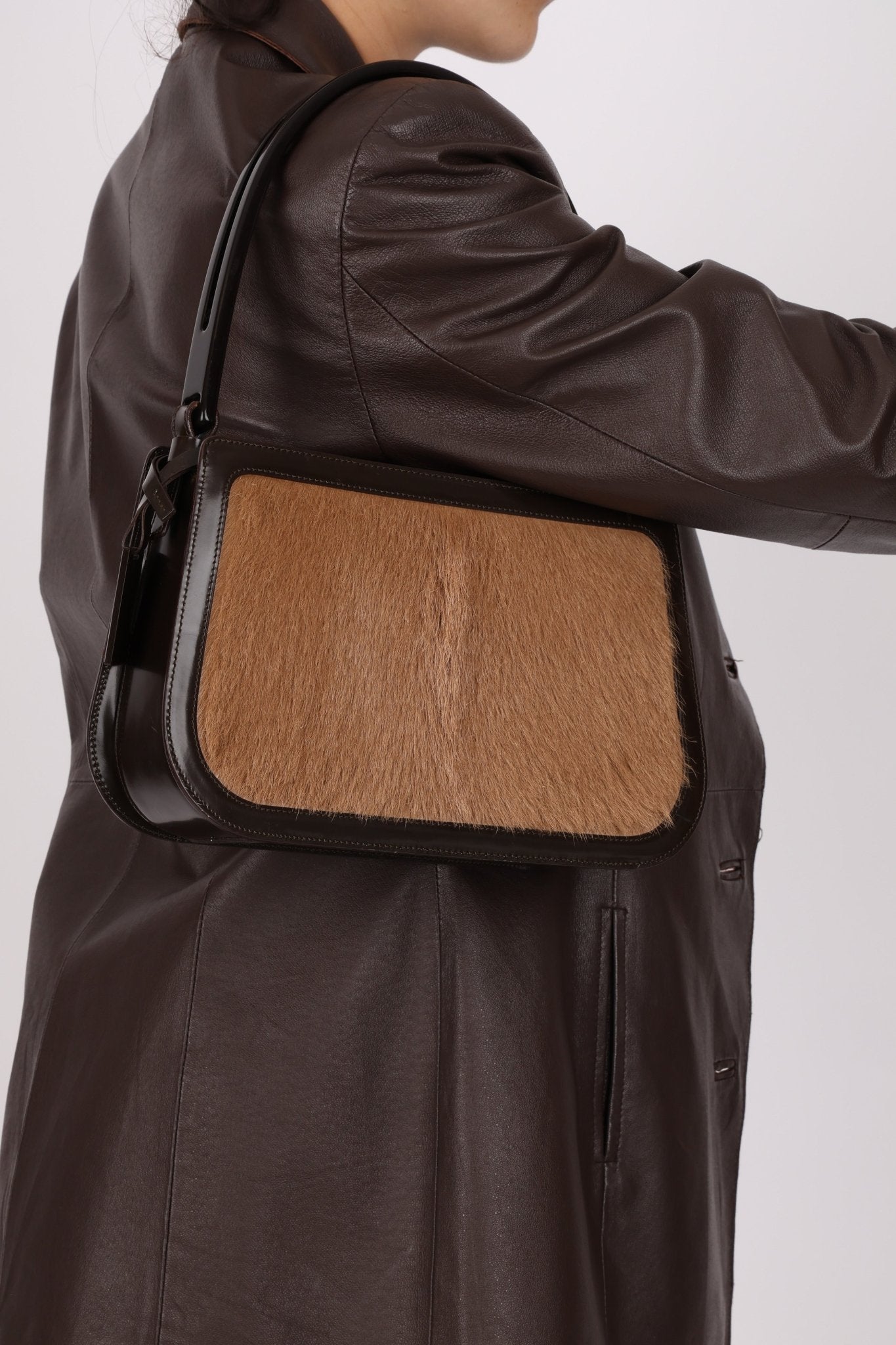 Celine Ponyhair Patent Trimmed Donna Bag - FashioNica