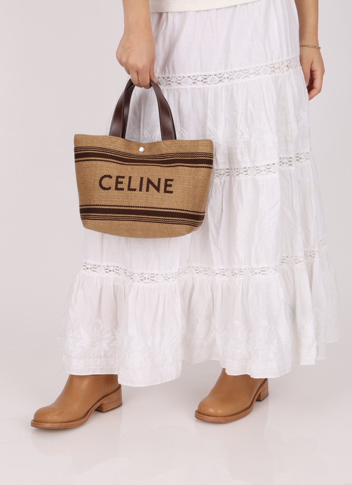 Celine Raffia Cabas Mini Tote - FashioNica