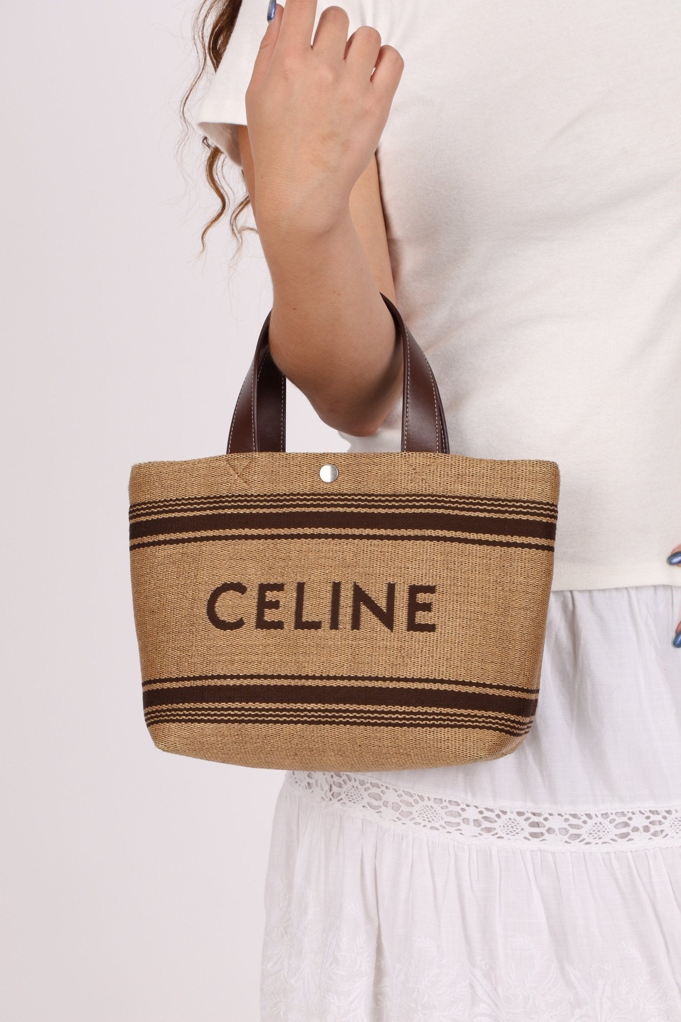 Celine Raffia Cabas Mini Tote - FashioNica