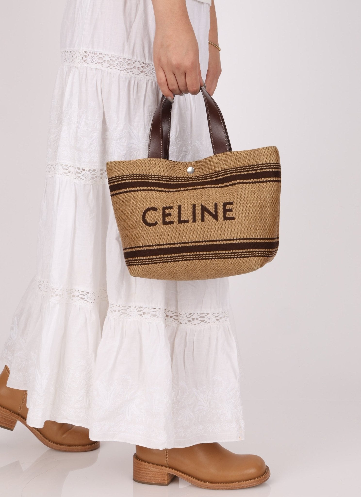 Celine Raffia Cabas Mini Tote - FashioNica