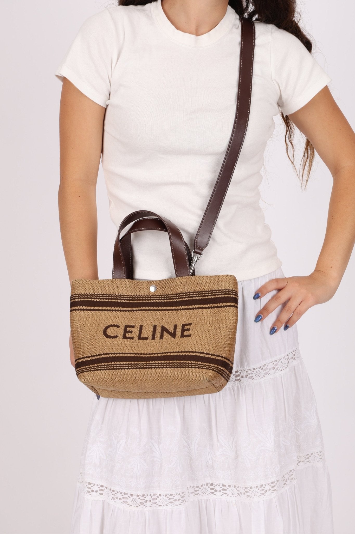 Celine Raffia Cabas Mini Tote - FashioNica