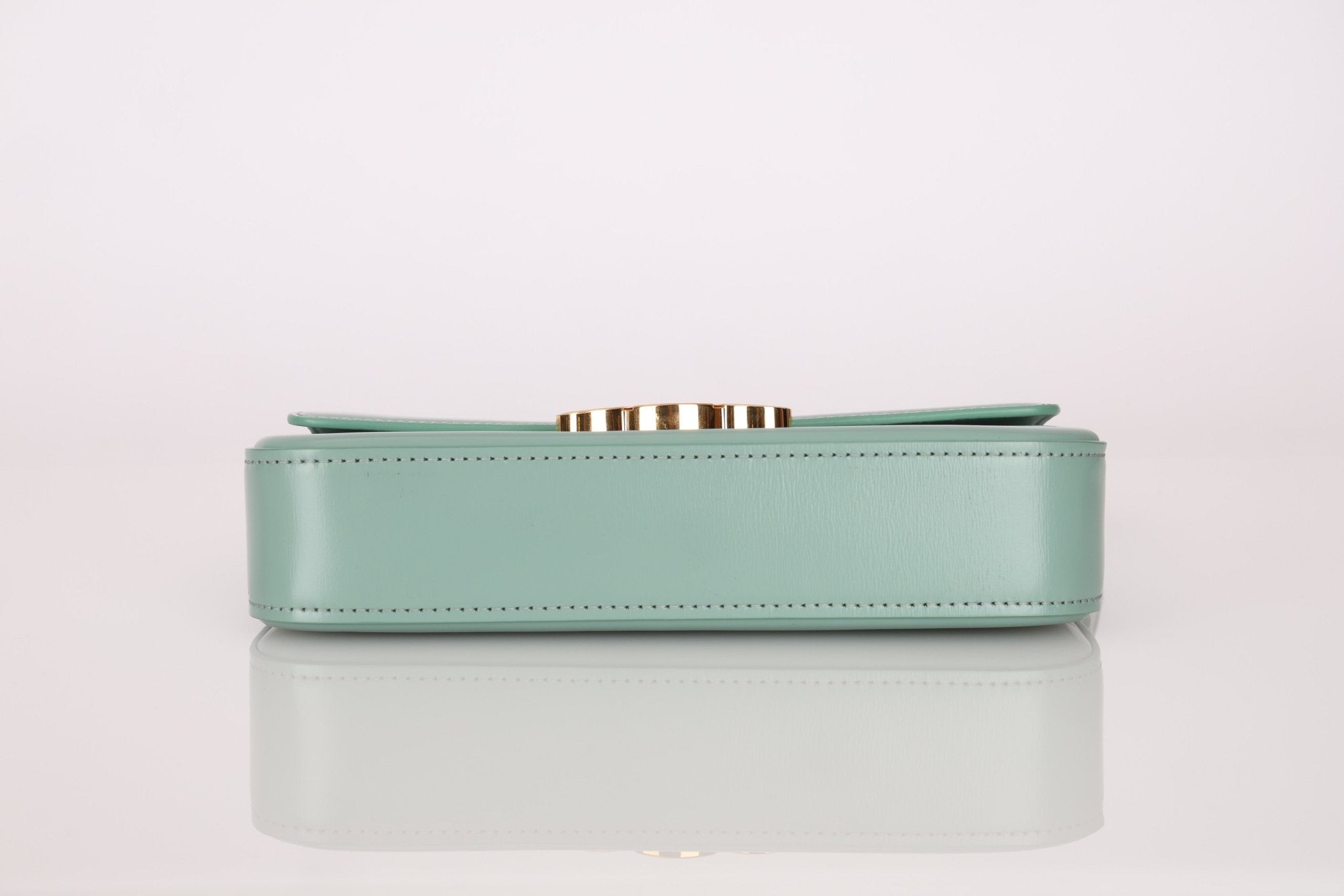 Celine Sea Foam Box Shiny Calfskin Claude Shoulder Bag - FashioNica