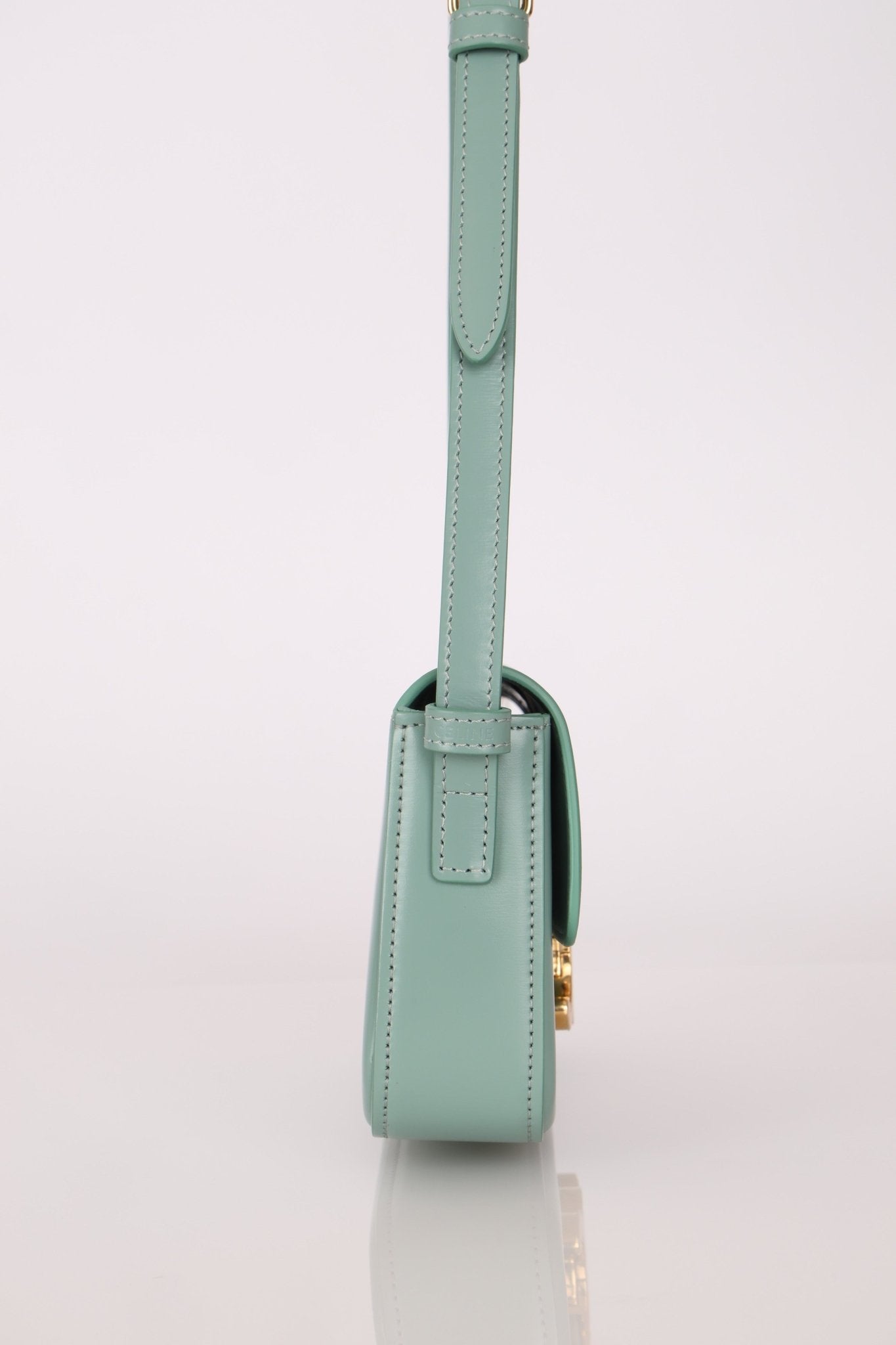 Celine Sea Foam Box Shiny Calfskin Claude Shoulder Bag - FashioNica