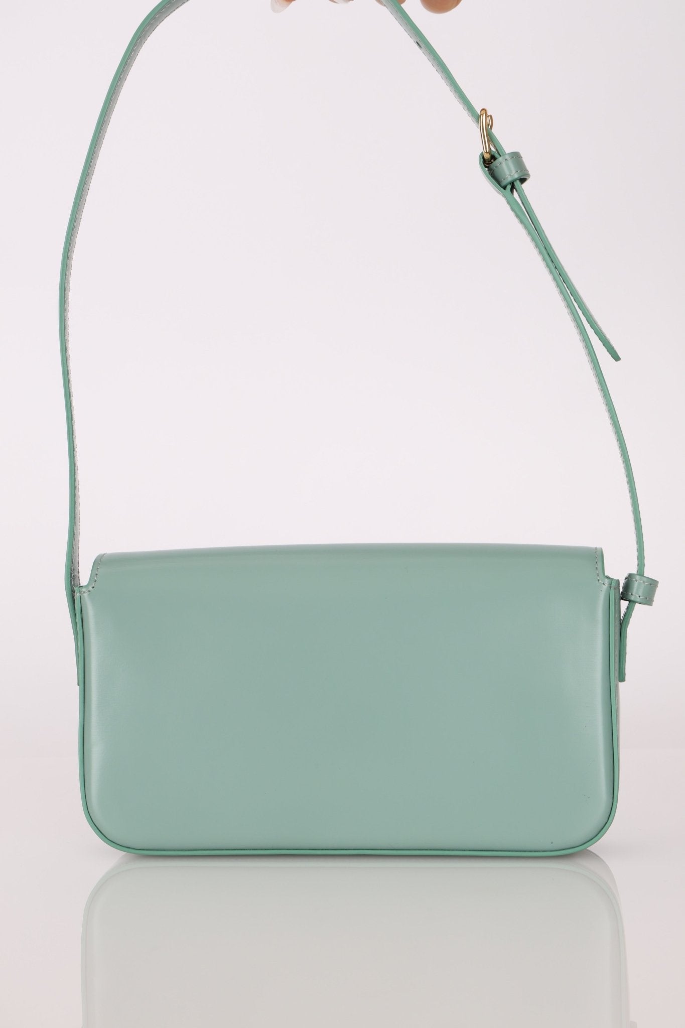 Celine Sea Foam Box Shiny Calfskin Claude Shoulder Bag - FashioNica