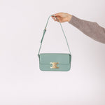 Celine Sea Foam Box Shiny Calfskin Claude Shoulder Bag - FashioNica