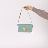 Celine Sea Foam Box Shiny Calfskin Claude Shoulder Bag - FashioNica