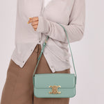 Celine Sea Foam Box Shiny Calfskin Claude Shoulder Bag - FashioNica