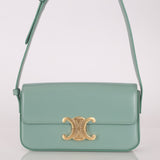 Celine Sea Foam Box Shiny Calfskin Claude Shoulder Bag - FashioNica