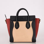 Celine Tri - color Nubuck Nano Luggage Tote - FashioNica