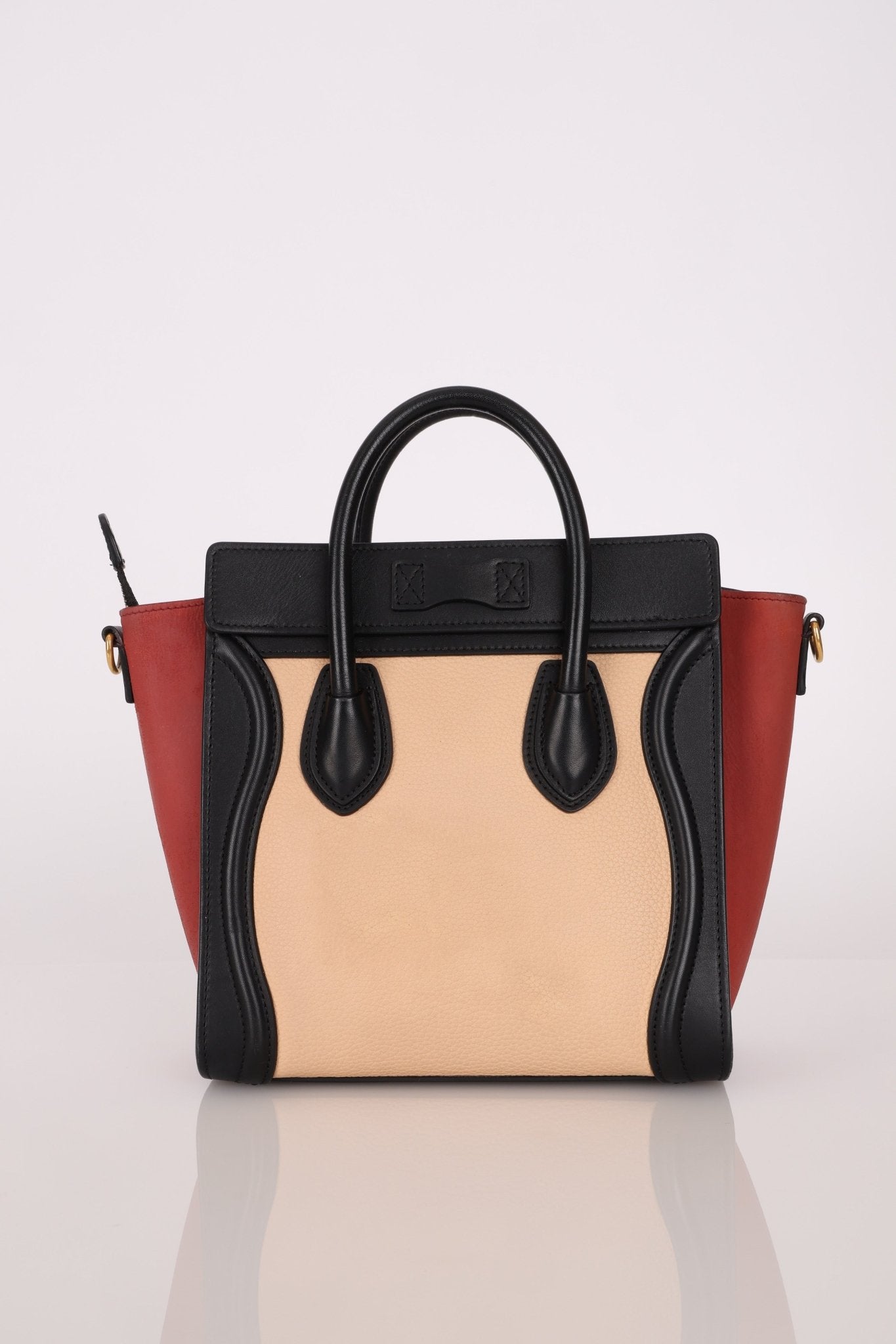 Celine Tri - color Nubuck Nano Luggage Tote - FashioNica