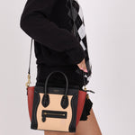 Celine Tri - color Nubuck Nano Luggage Tote - FashioNica