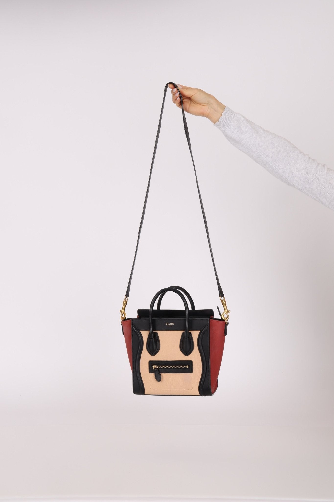 Celine Tri - color Nubuck Nano Luggage Tote - FashioNica