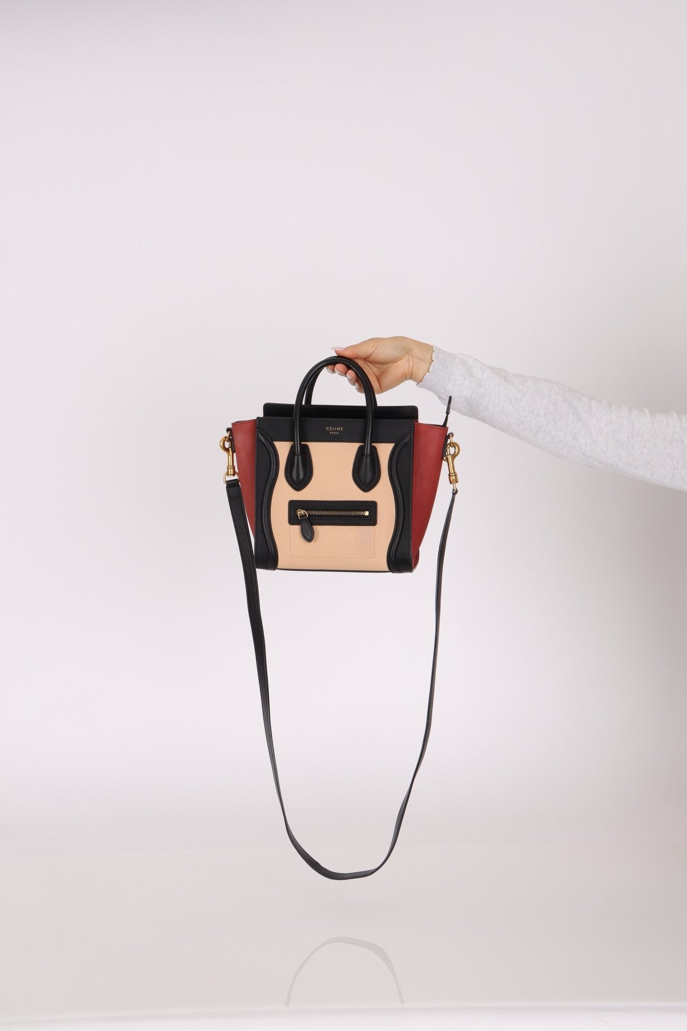 Celine Tri - color Nubuck Nano Luggage Tote - FashioNica