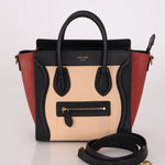 Celine Tri - color Nubuck Nano Luggage Tote - FashioNica