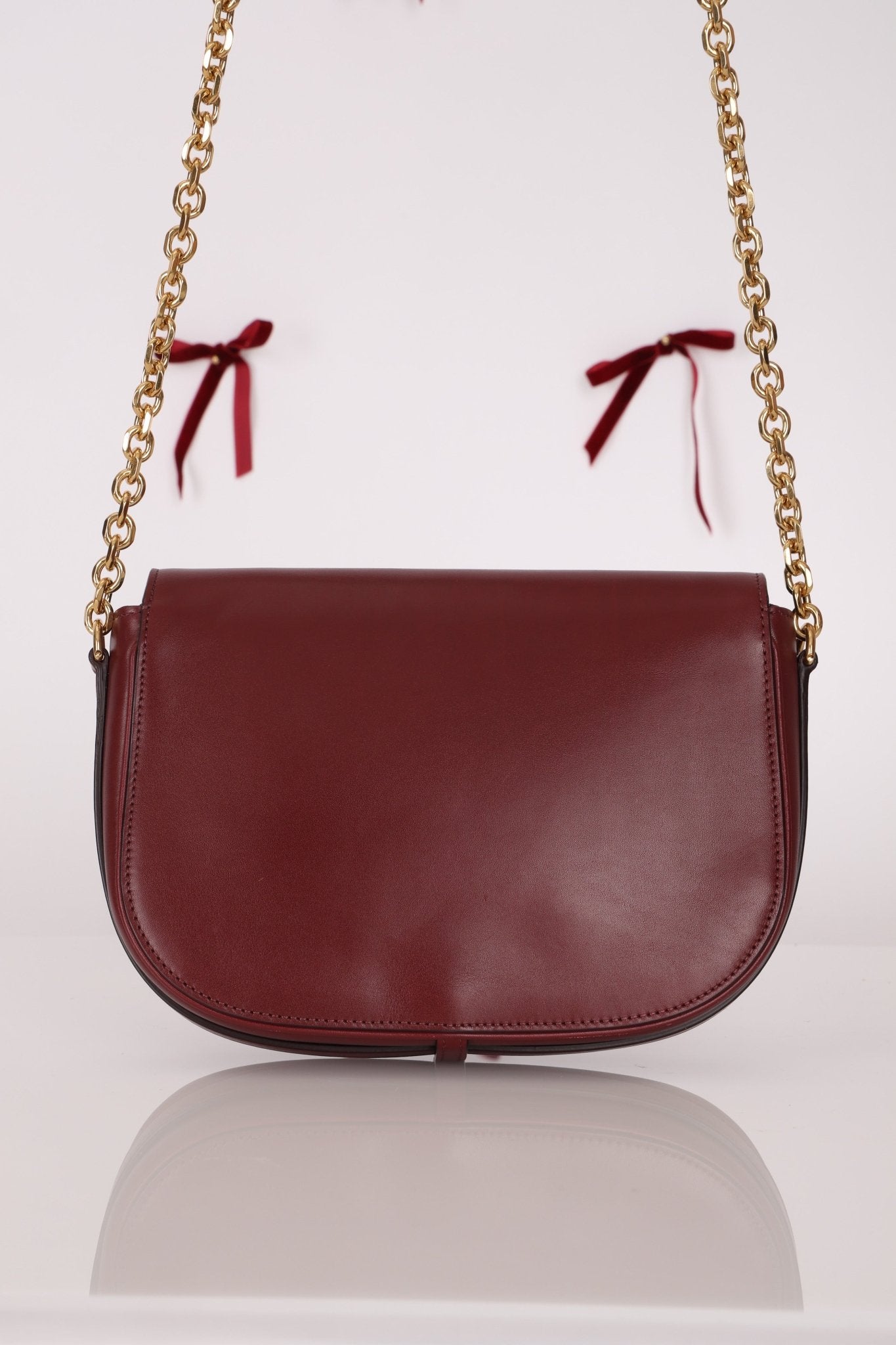 Celine Triomphe Bordeaux Leather Maillon Bag - FashioNica