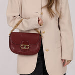 Celine Triomphe Bordeaux Leather Maillon Bag - FashioNica