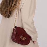 Celine Triomphe Bordeaux Leather Maillon Bag - FashioNica