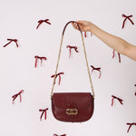 Celine Triomphe Bordeaux Leather Maillon Bag - FashioNica