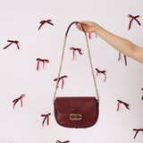 Celine Triomphe Bordeaux Leather Maillon Bag - FashioNica