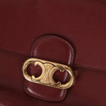 Celine Triomphe Bordeaux Leather Maillon Bag - FashioNica