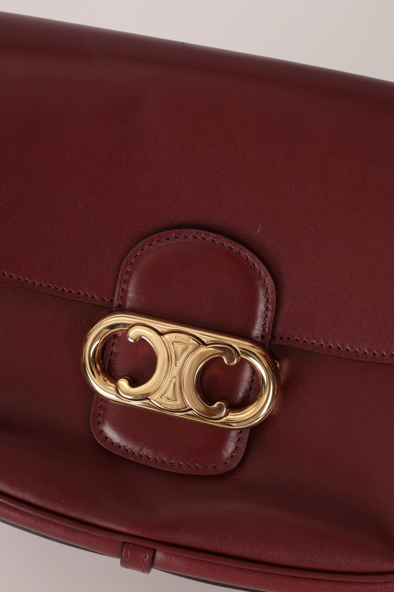 Celine Triomphe Bordeaux Leather Maillon Bag - FashioNica
